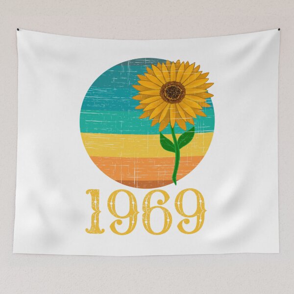 Item preview, 1969 Sunflower Yellow Text designed and sold by Labradoodlesetc.