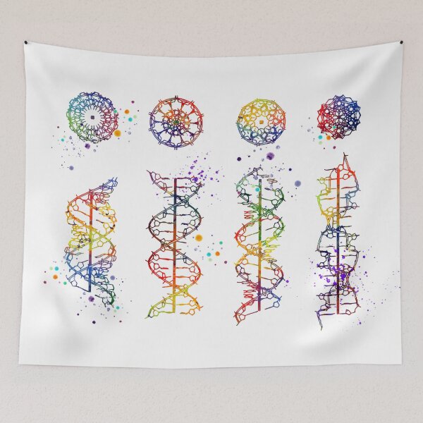 Item preview, DNA Helix A-B-C-Z Colorful Watercolor designed and sold by LotusGifts.