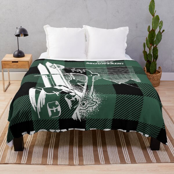 Item preview, Mount Logan 5959 m - Canadian St. Elias Mountain Range Mountaineering Poster - Climb Every Mountain - Forest Green Buffalo Plaid Background designed and sold by Vintage-TM.