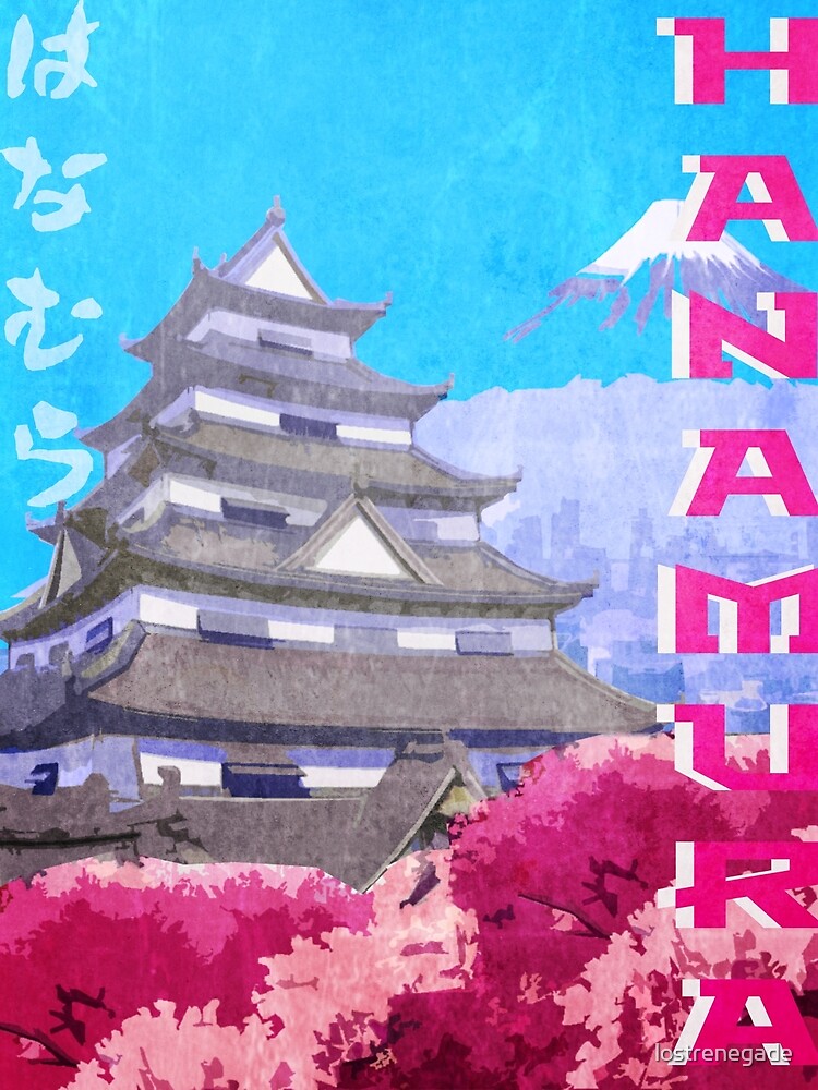 Cartel de viaje vintage de Hanamura de lostrenegade