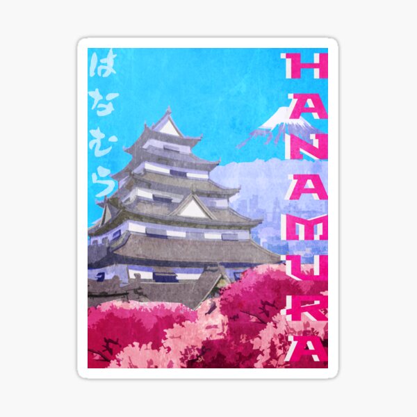 Hanamura Vintage Travel Poster Sticker