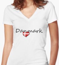 Beloved Denmark Women's Fitted V-Neck T-Shirt