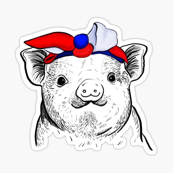 Item preview, Pig With Frace Flag Bandage designed and sold by Dutlu.