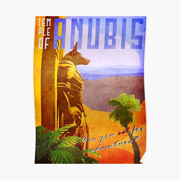 Affiche de voyage vintage du temple d'Anubis Poster