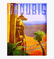 Lámina fotográfica Cartel del viaje del vintage del templo de anubis