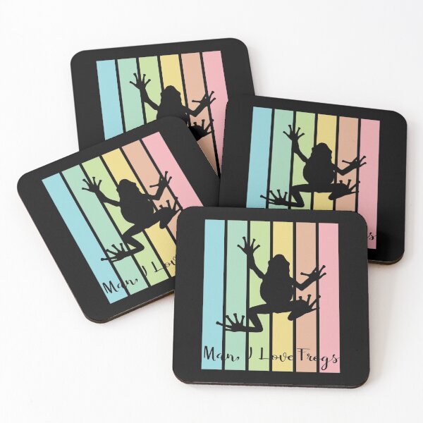 Item preview, Man I Love Frogs Pastel Rainbow Stripes designed and sold by Labradoodlesetc.
