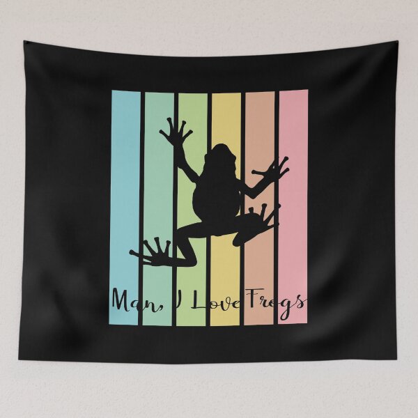 Item preview, Man I Love Frogs Pastel Rainbow Stripes designed and sold by Labradoodlesetc.