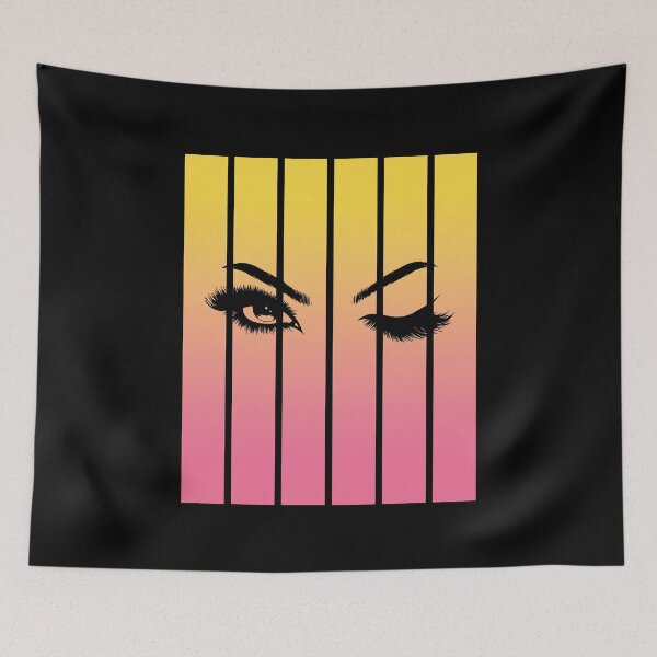 Item preview, Winking Eyes Pink and Yellow Stripes designed and sold by Labradoodlesetc.