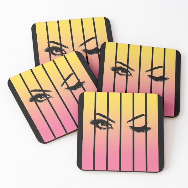 Item preview, Winking Eyes Pink and Yellow Stripes designed and sold by Labradoodlesetc.