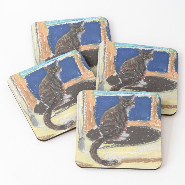 Item preview, Cat on the window sill, oil, poster designed and sold by waterlet.