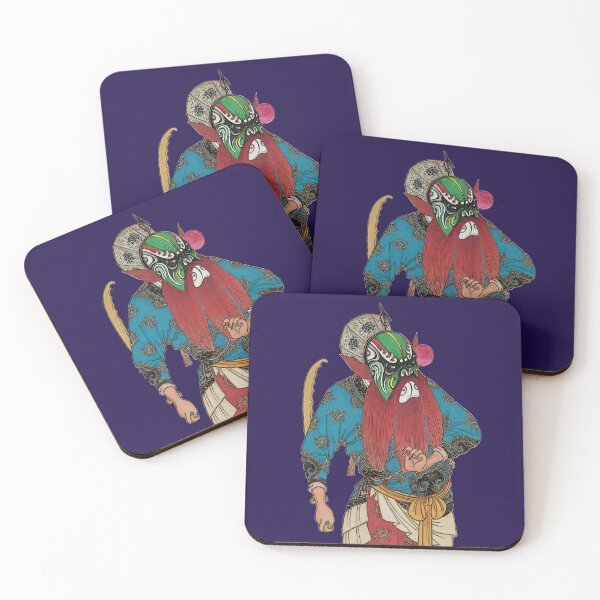 Item preview, Red bearded asian traditional opera actor designed and sold by Zanimations.