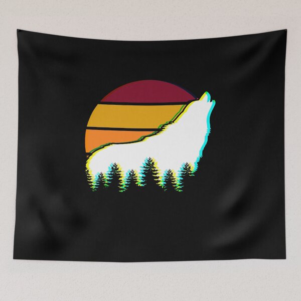 Item preview, Loud Howling Wolf at Sunset designed and sold by Labradoodlesetc.