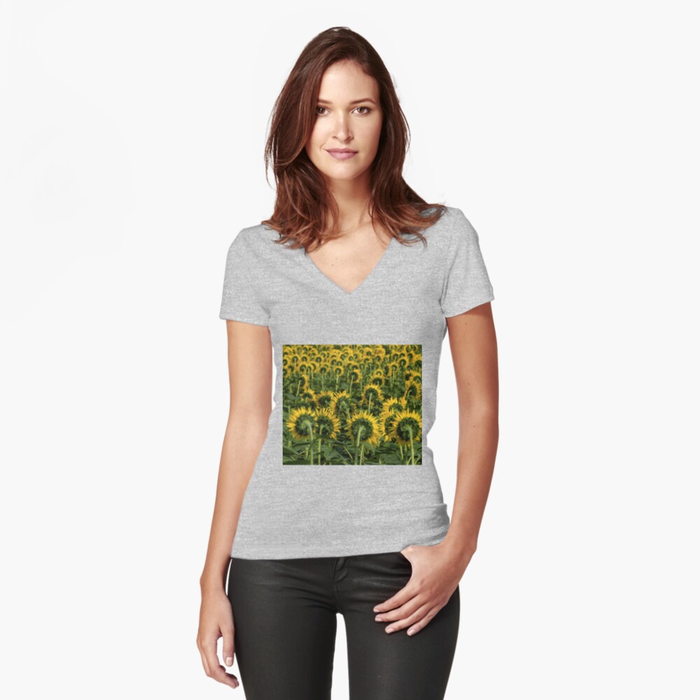 Sunflower Fitted V-Neck T-Shirt