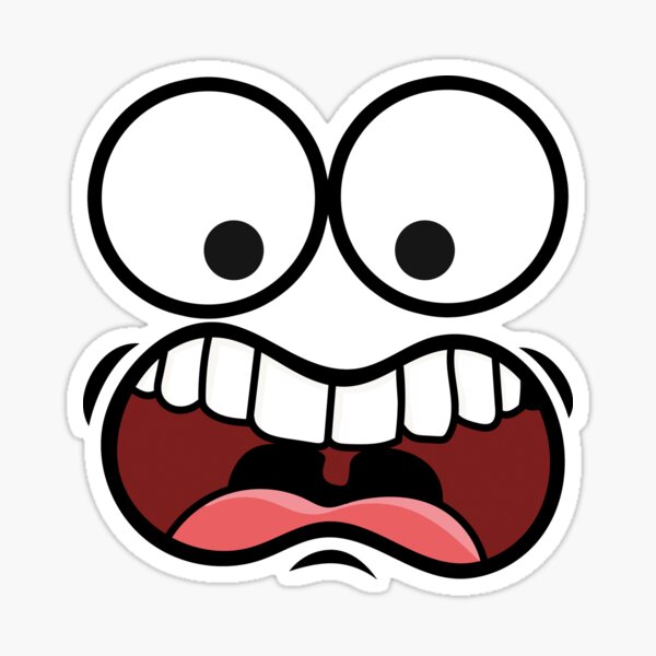 Distressed cartoon face Sticker for Sale by feras hassan