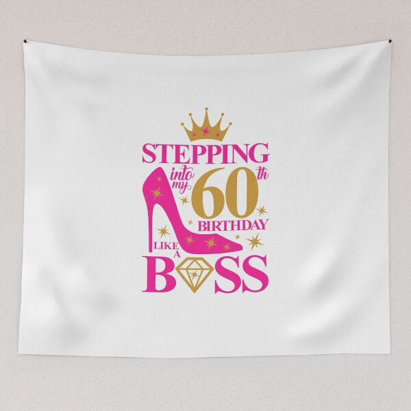 Item preview, 60th Birthday design. Stepping into my 60th Birthday like a Boss lady’s  designed and sold by iclipart.