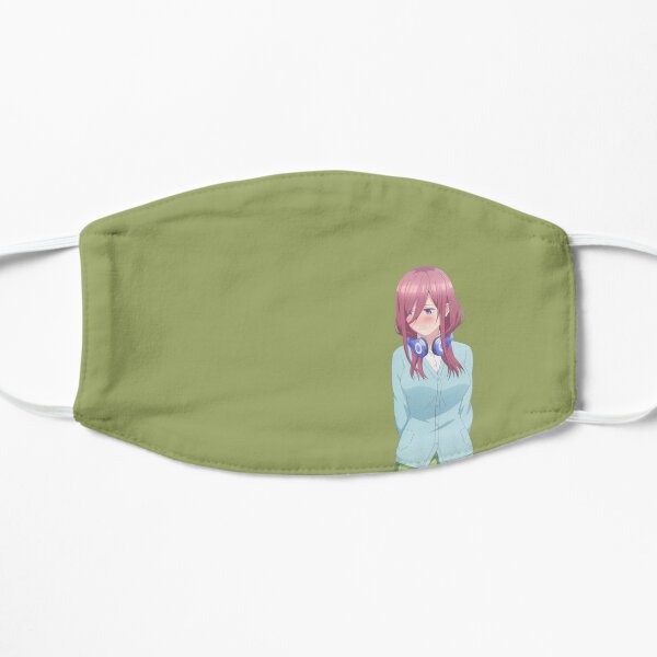 Cute Miku Waifu (Green BG) Flat Mask