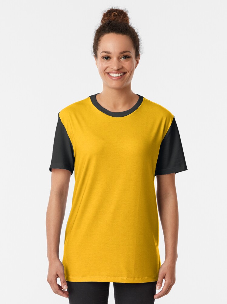 Alternate view of Mustard Yellow Color Graphic T-Shirt
