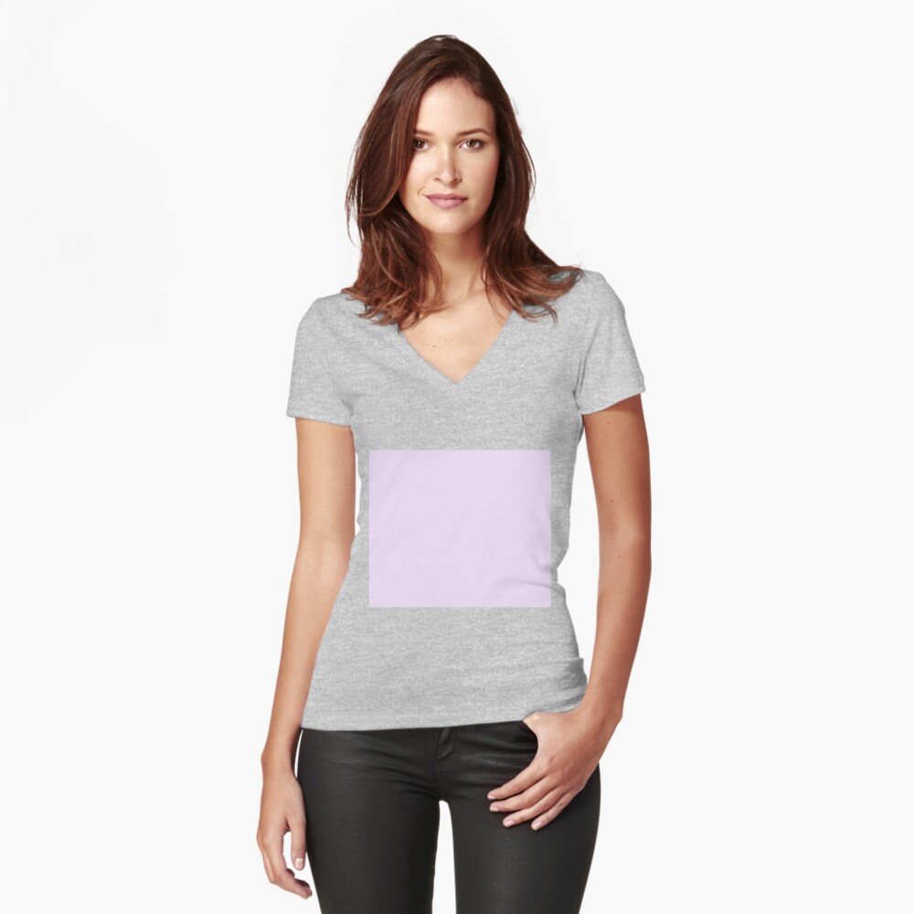 Lilac Color Fitted V-Neck T-Shirt