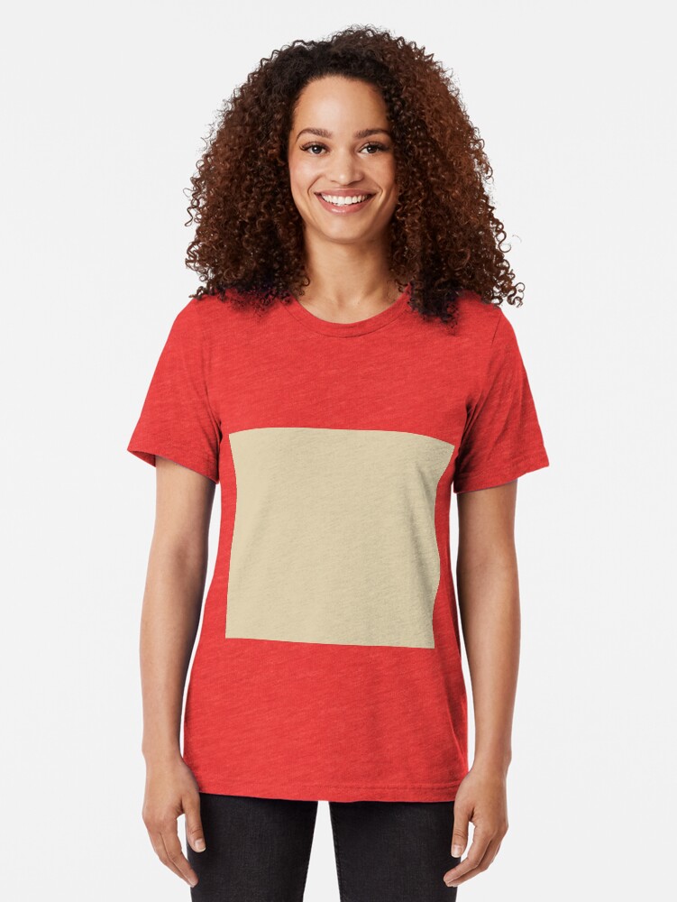 Alternate view of Cream color Tri-blend T-Shirt