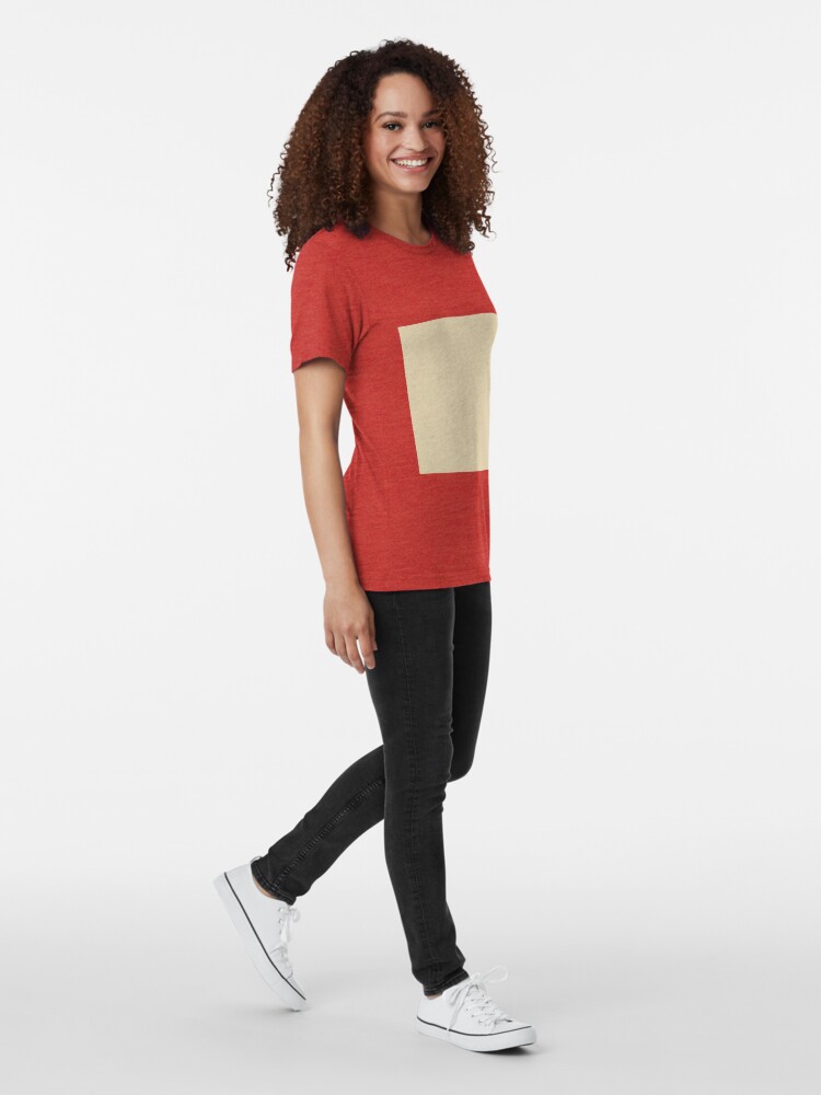 Alternate view of Cream color Tri-blend T-Shirt