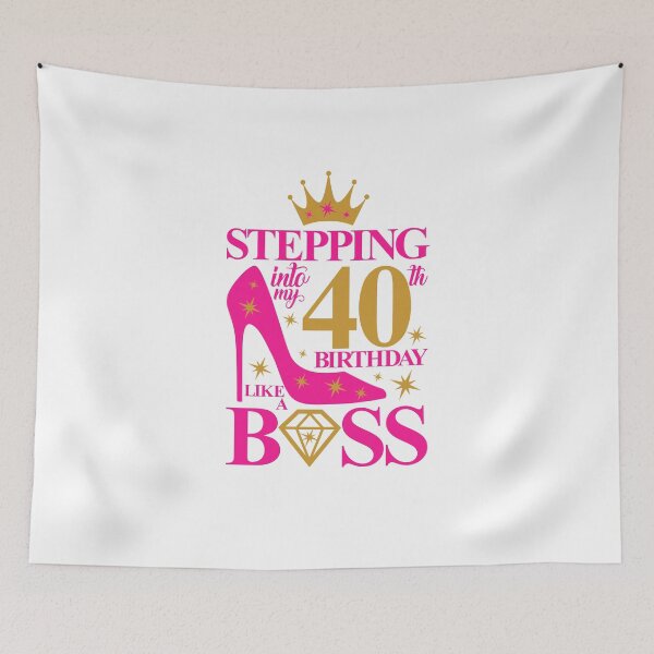 Item preview, 40th Birthday design. Stepping into my 40th Birthday like a Boss lady’s  designed and sold by iclipart.