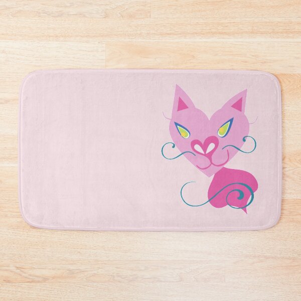 Item preview, Creepy Pink Siamese Cat Vector Cartoon Art Pink Background designed and sold by H3designs.