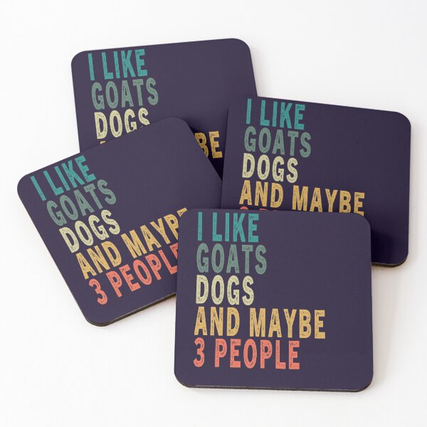 Item preview, I LIKE GOATS DOGS AND MAYBE 3 PEOPLE Retro Vintage Funny Farm Farmer designed and sold by Sarah38.