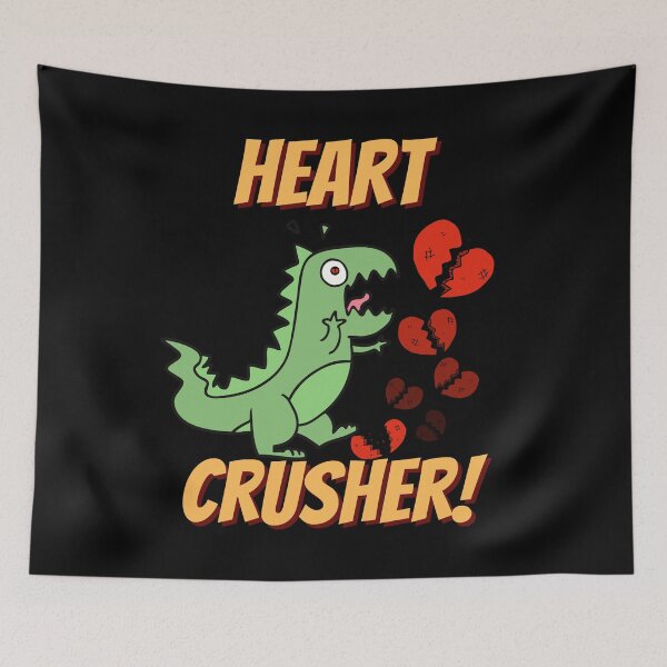 Item preview, Heart crusher, cute funny dinosaur, broken heart designed and sold by Lekrock.