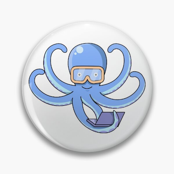 Item preview, smart octopus with laptop on tentacles designed and sold by Heytoucan.