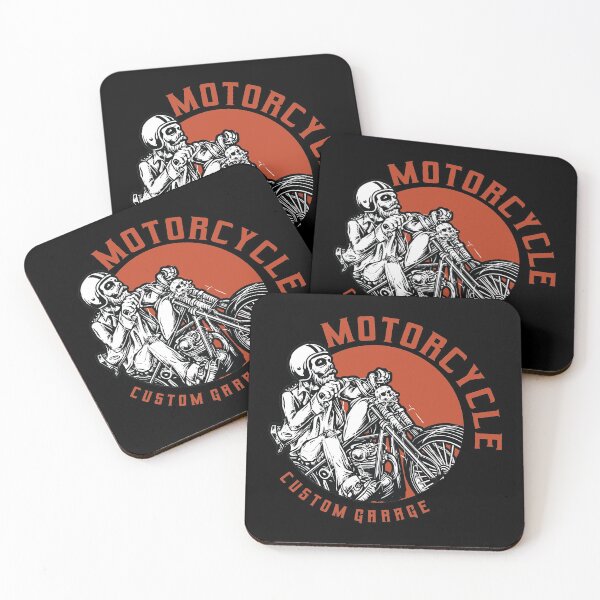 Item preview, Motorcycle Custom Garage |  Man Riding Chopper, Skull designed and sold by thesmokeydogs.