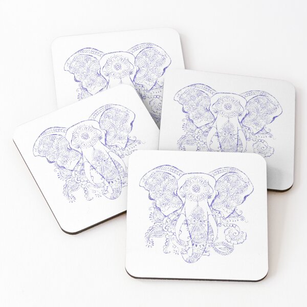 Item preview, HINDU BLUE JADE ELEPHANT MANDALA - PROTECTION designed and sold by Perfomance.
