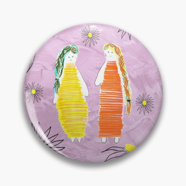 Item preview, Dolls And Daisies Hand Drawn Purple Wash Background designed and sold by H3designs.