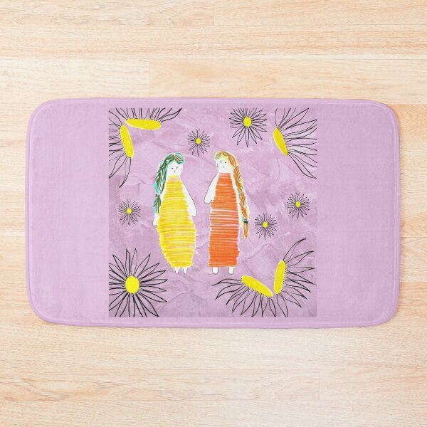 Item preview, Dolls And Daisies Hand Drawn Purple Wash Background designed and sold by H3designs.