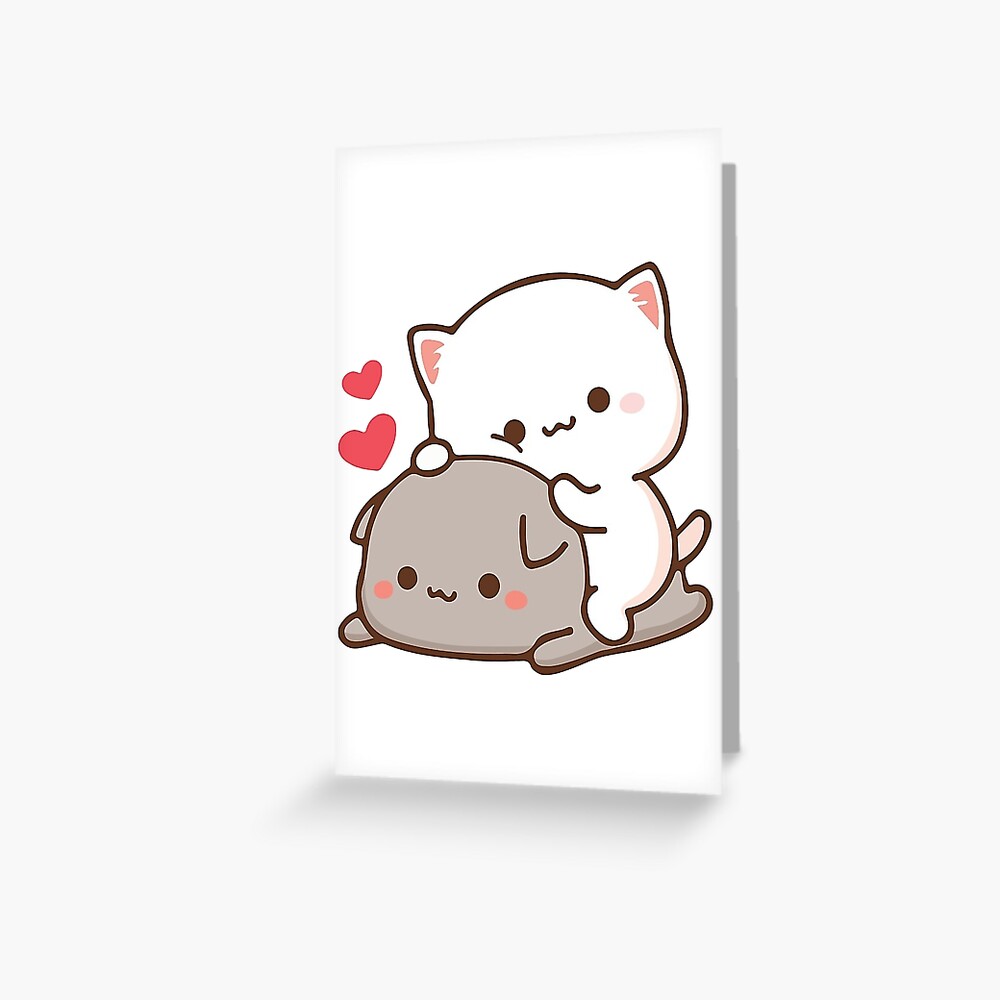 "cute mochi peach cat" Greeting Card by mocha--cat | Redbubble