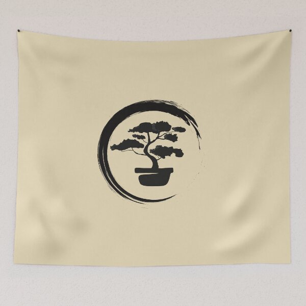 Item preview, Bonsai calligraphy circle ink brush japanese arts plant culture designed and sold by ShirtVibes.