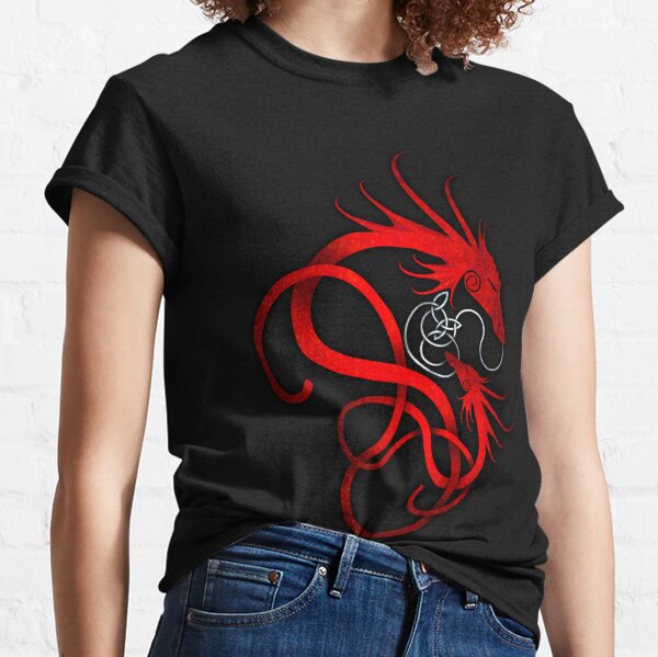 Red Norse Dragon and Child Classic T-Shirt
