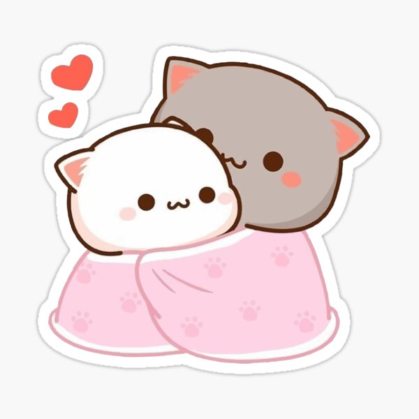 cute mochi peach cat Sticker