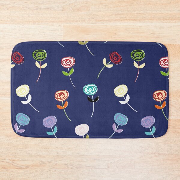 Item preview, Little Rose, cute large-scale fashion print on midnight blue designed and sold by Susan Marie Williams.