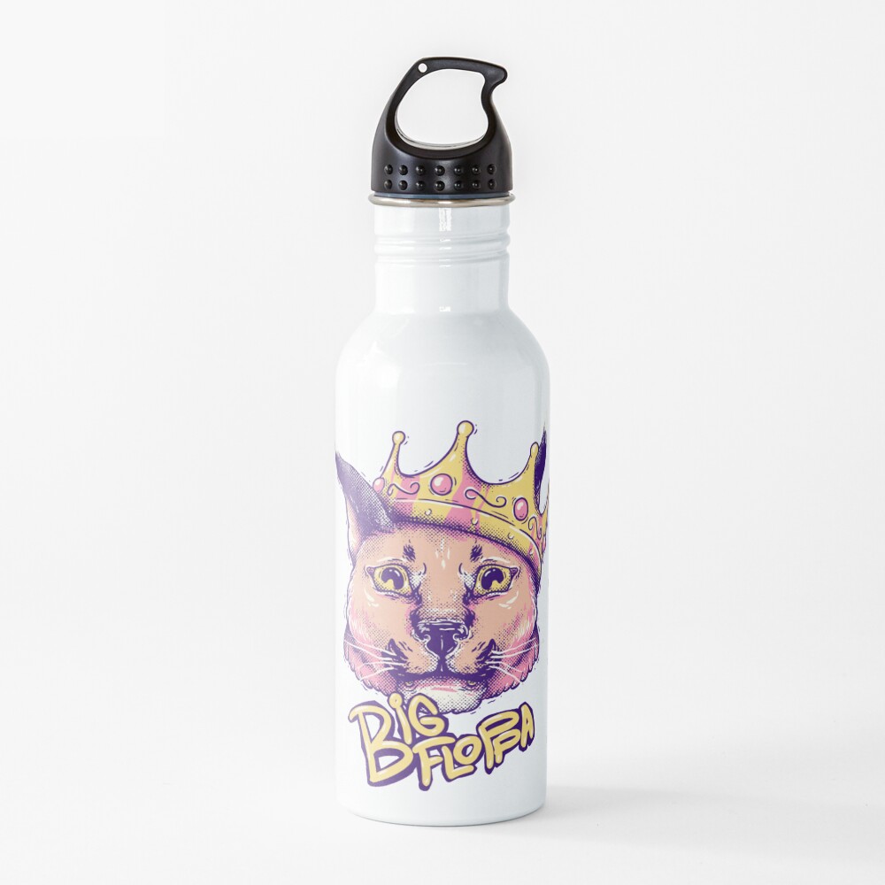 Da Big Floppa - New Rapper with King Crown | Floppa Cube Flop Flop Happy Floppa Friday Drip | Fun | Original Art Pet Mat Bandana Cat Water Bottle