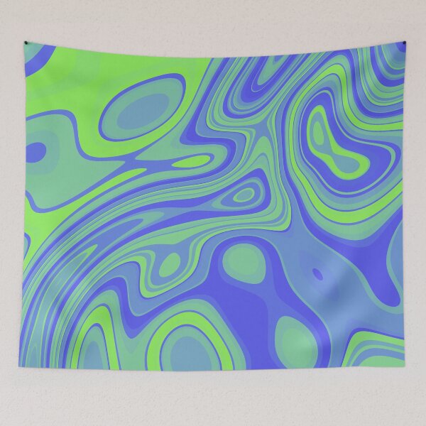 Item preview, ACrylic pour abstract green blue designed and sold by Thecolorschemer.