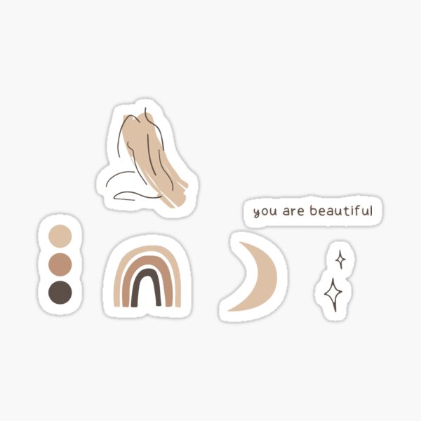 Aesthetic Stickers Printable Beige