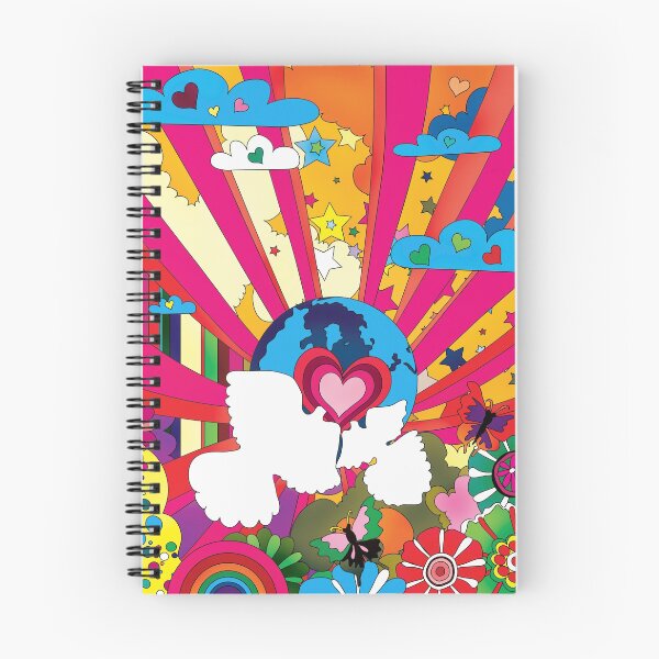 Item preview, Brightly colored sky with doves, hearts and planet earth. designed and sold by ScienceSource.