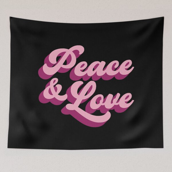 Item preview, Peace & Love Text (on black) designed and sold by STUDIO-72.