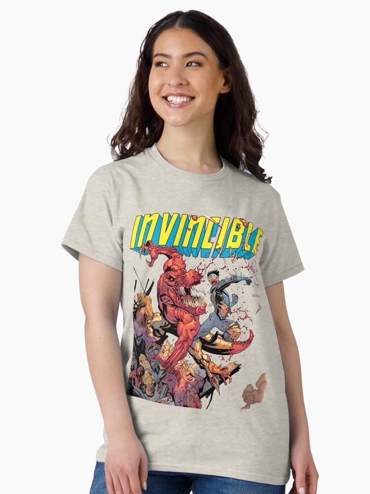 Thumbnail 1 of 7, Classic T-Shirt, Invincible Vs Alien designed and sold by yasmineclark.
