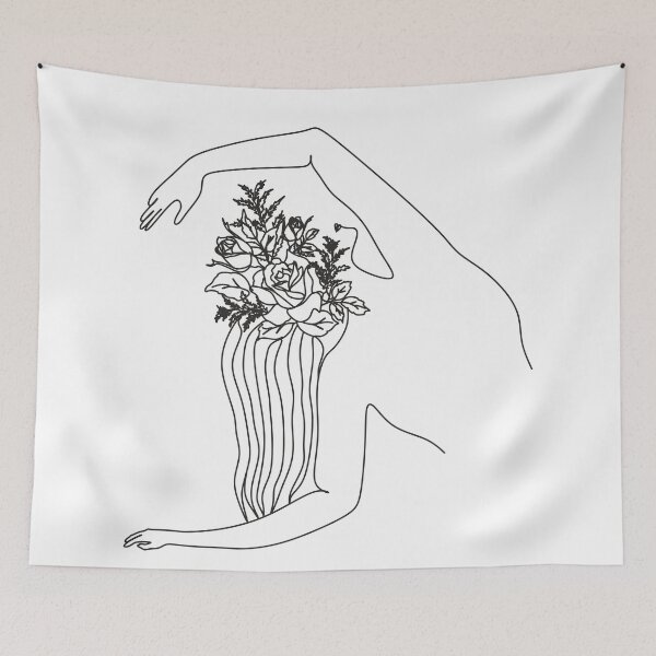 Item preview, Woman face with flowers. Line art female. Abstract face with flowers. Scandinavian print, Nordic, Trendy print, Styled, Scandinavian art, Modern art, Wall art, Print, Minimalistic, Modern Poste    designed and sold by Nina Velychko.