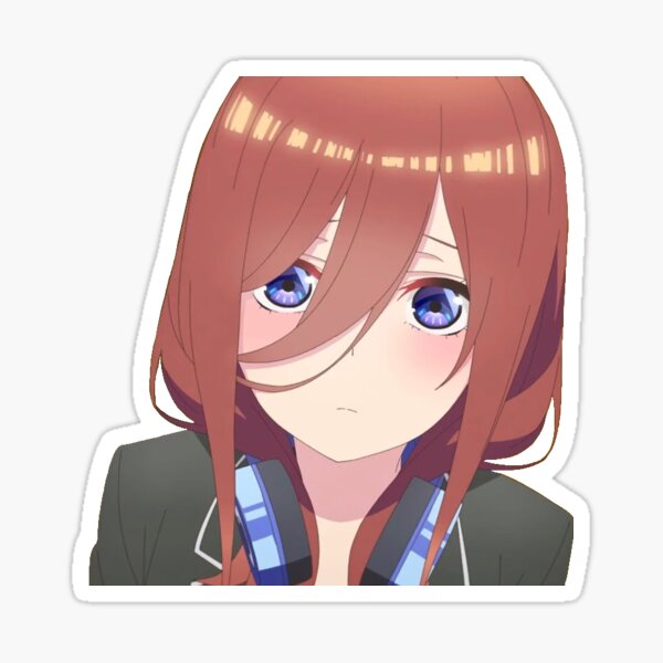 Cute Miku Nakano Blue Bg Sticker For Sale By Filipeferreira Redbubble