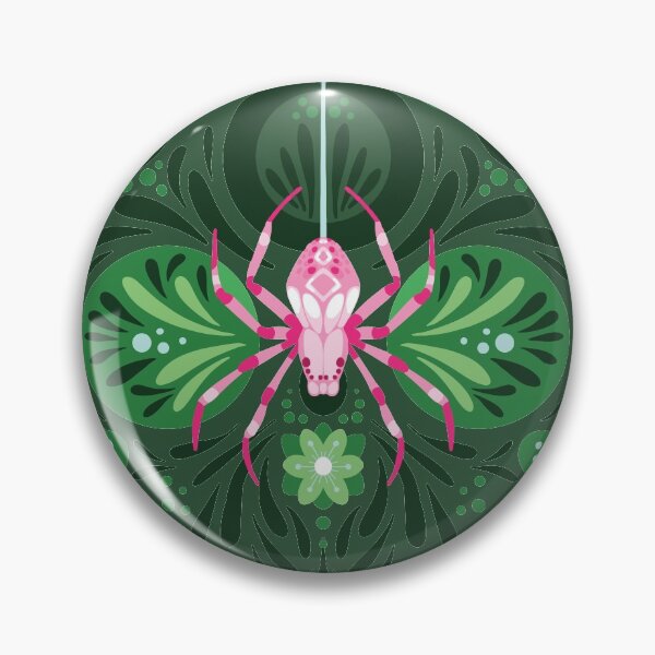Item preview, Floral Spider - Hot Pink and Olive Green designed and sold by VivtheFish.
