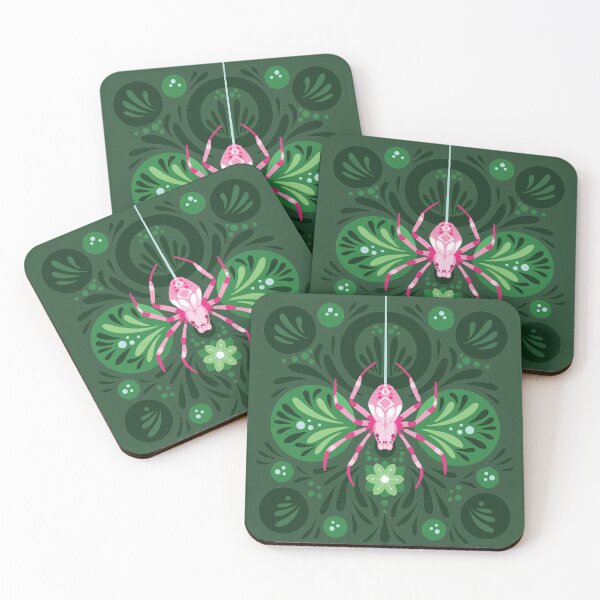 Item preview, Floral Spider - Hot Pink and Olive Green designed and sold by VivtheFish.