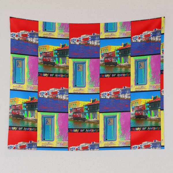 Item preview, Mykonos pop art color 3 piece design designed and sold by angelisart.