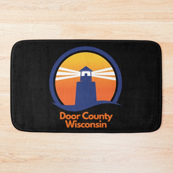 Item preview, Door County Wisconsin Small Lighthouse Orange Blue Sunset Wave Graphic Drawing Design Lake Michigan Travel Vacation Camping Version 3 designed and sold by fineartprints1.